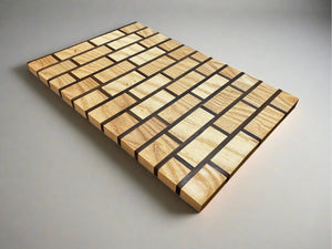 Brick Design Walnut and Maple Side grain Cutting Board - Best Redwood