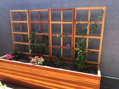 San Laura's Redwood Planter Box with Trellis - Best Redwood