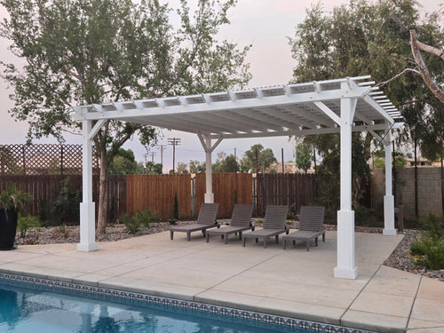 Santorini White Redwood Pergola - Best Redwood