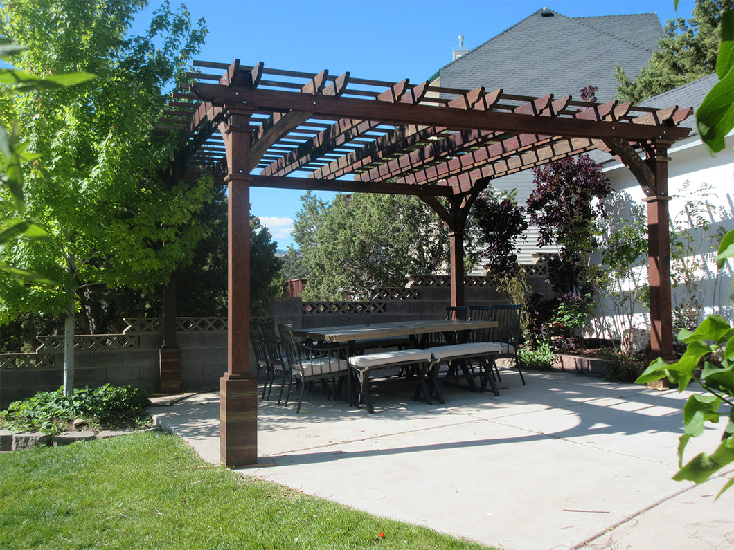 Outdoor Pacific Redwood Double Beam Premium Pergola - Best Redwood