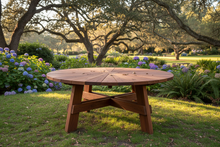 Load image into Gallery viewer, Redwood Round Picnic Table