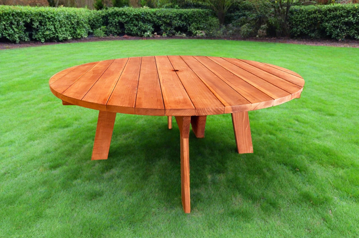 Patio Round Garden Bench Table Super Deck Round Redwood Picnic Table