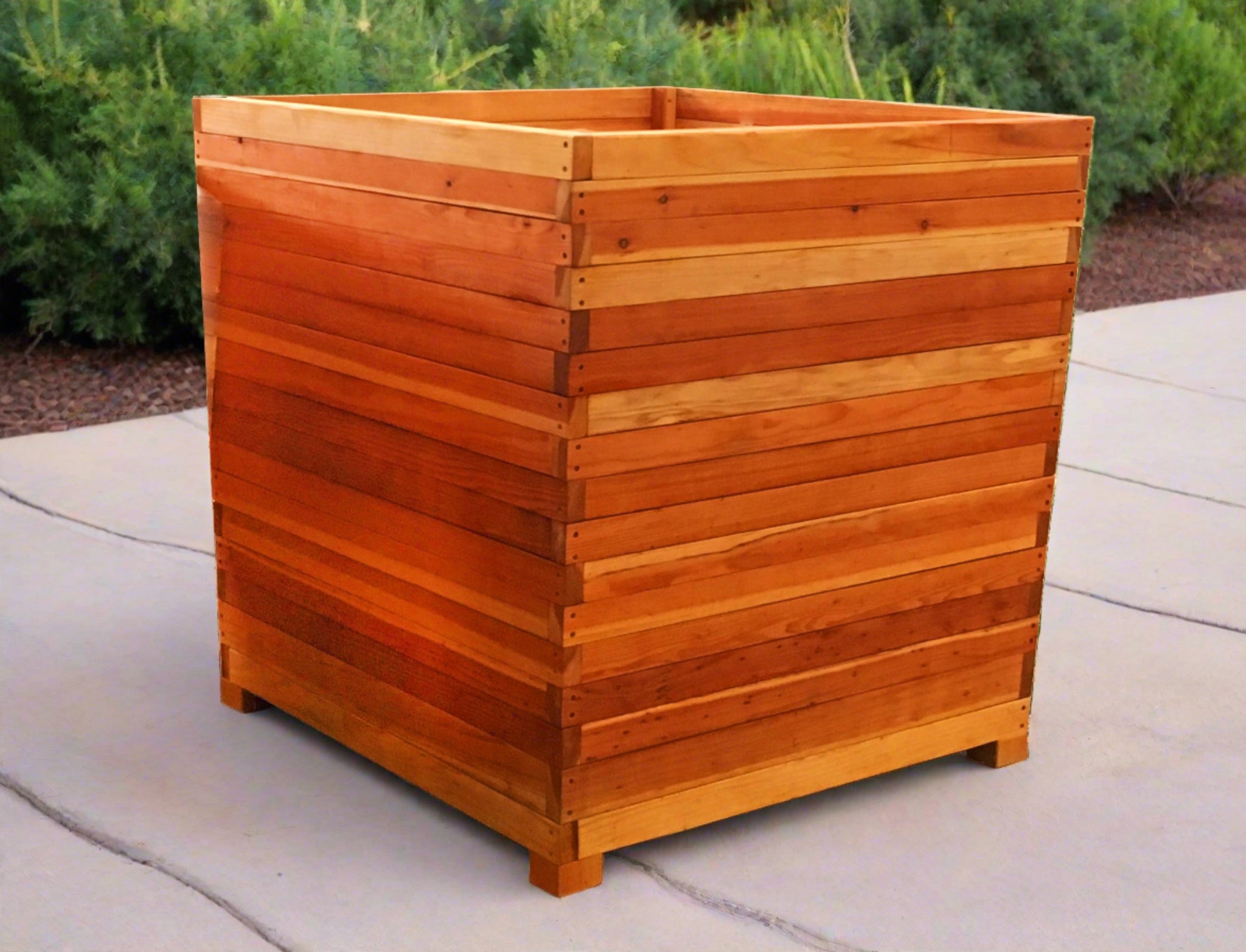 large wooden box planters Santa Fe Redwood Planter Box - from Best Redwood