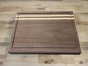 Modern Walnut Mixed with 2 strips of Maple Side grain Cutting Board - Best Redwood