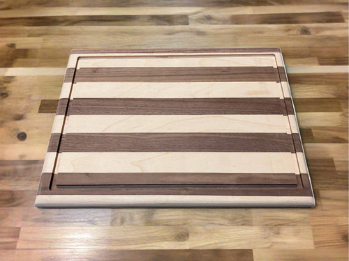 Modern Mix Walnut and Maple Side grain Cutting Board - Best Redwood