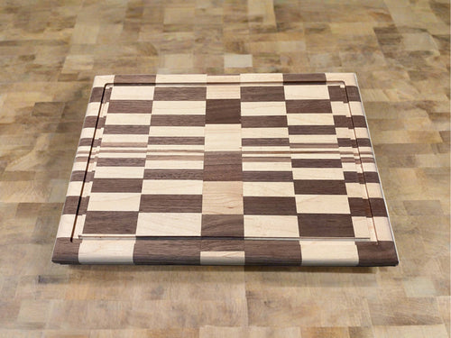 Modern Checkered Maple Mixed with Walnut Side grain Cutting Board - Best Redwood