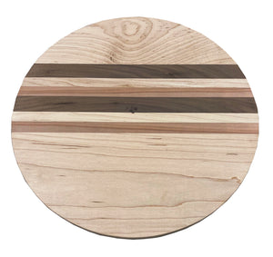 Round Maple Mixed with Walnut Side grain Cutting Board - Best Redwood
