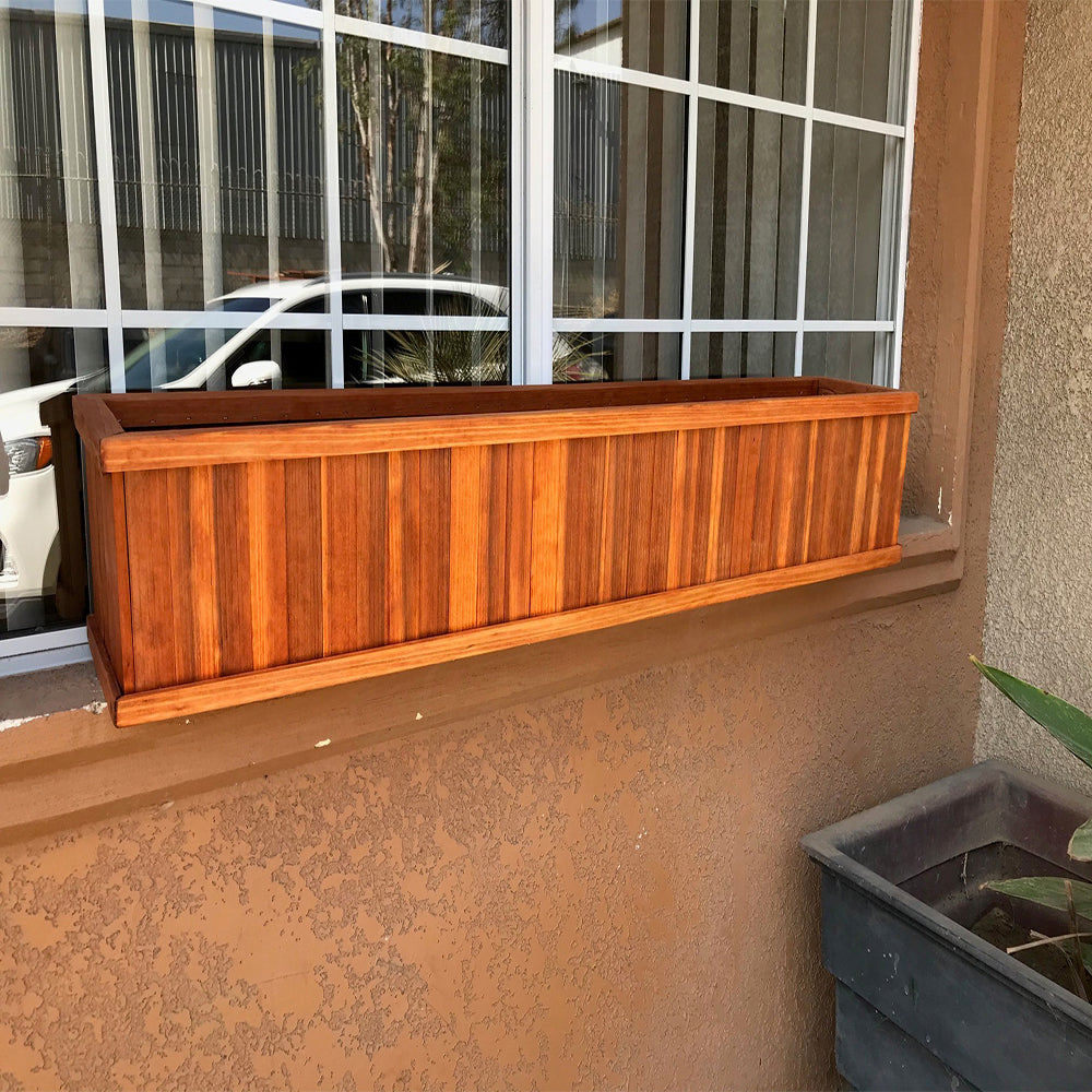redwood window box planters Redwood Window Planter