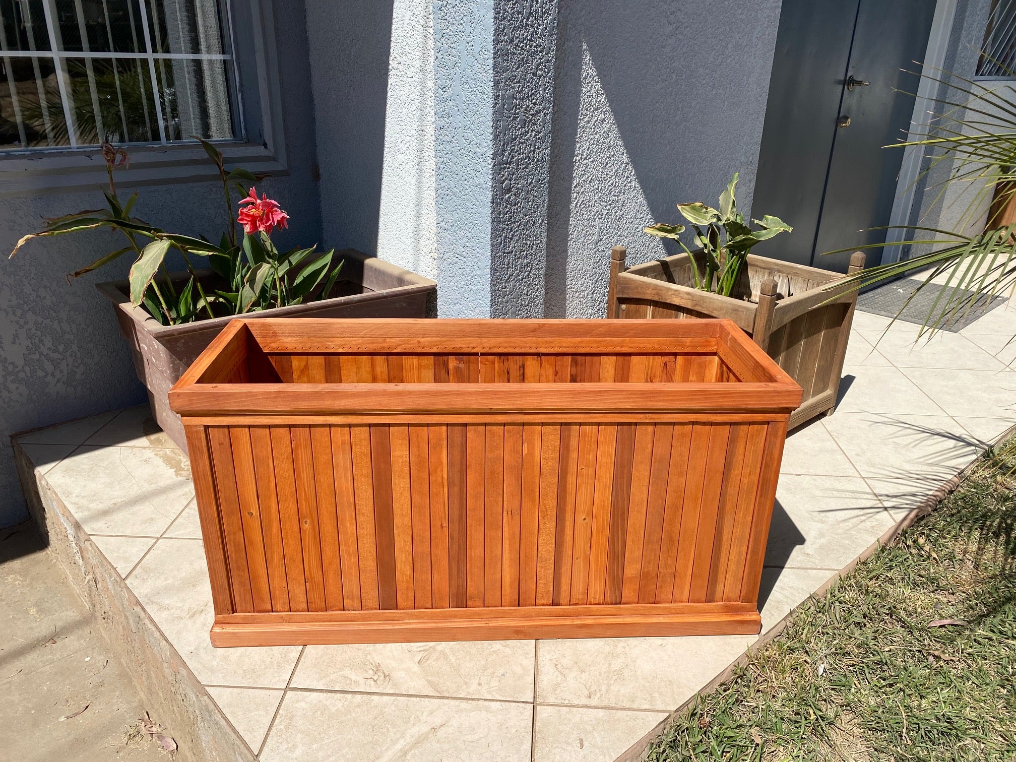 redwood box planters Santa Barbara Redwood Planter Box