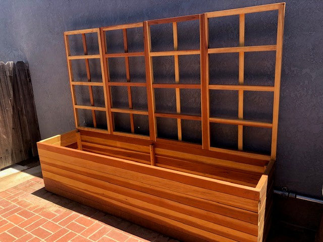 best planter with trellis San Laura's Redwood Planter Box with Trellis